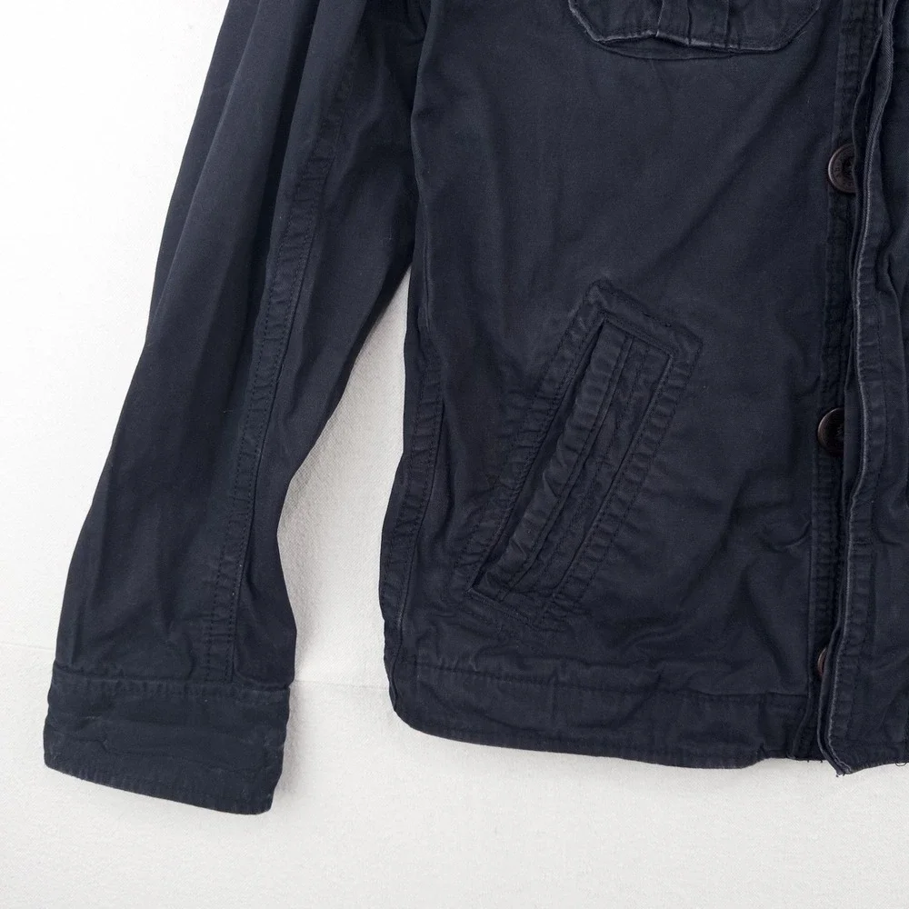 Vintage Abercrombie & Fitch Mens Medium Sentinel Cargo Military Navy Blue Jacket